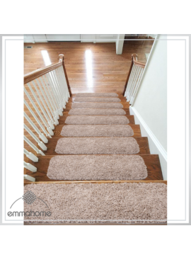 Soft Shaggy New Carpet Stair Treads NON-SLIP MACHINE WASHABLE Mats/Rugs, 22x67cm