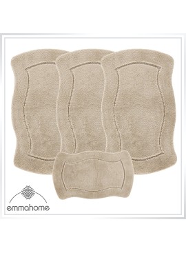 ROMANY GYPSY CARAVAN WASHABLE RUGS 4pcs SET MAT, SOFT PUFFY 25mm Thickness, Large 100x140cm
