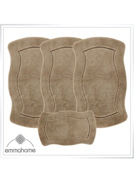 ROMANY GYPSY CARAVAN WASHABLE RUGS 4pcs SET MAT, SOFT PUFFY 25mm Thickness, Large 100x140cm