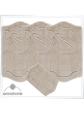 ROMANY GYPSY CARAVAN WASHABLE RUGS 4pcs SET MAT, SOFT LEAFY 25mm Thickness, Medium 75x125cm