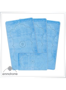 ROMANY GYPSY WASHABLE 4PCS MAT/RUG SET, CARAVAN/MOBILE HOME TOURER SIZES, 67X120CM, Hilal
