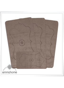 ROMANY GYPSY WASHABLE 4PCS MAT/RUG SET, CARAVAN/MOBILE HOME TOURER SIZES, 67X120CM, Hilal
