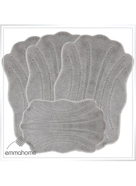 ROMANY GYPSY CARAVAN WASHABLE MATS 4pcs SET, Mussel Tuorier Size