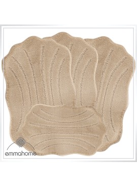 ROMANY GYPSY CARAVAN WASHABLE MATS 4pcs SET, Mussel Tuorier Size